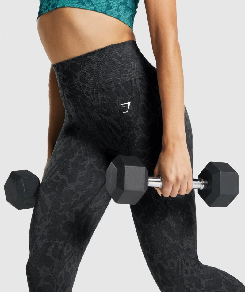 Women's Gymshark Adapt Animal Seamless Leggings Black | NZ 5ERFBS